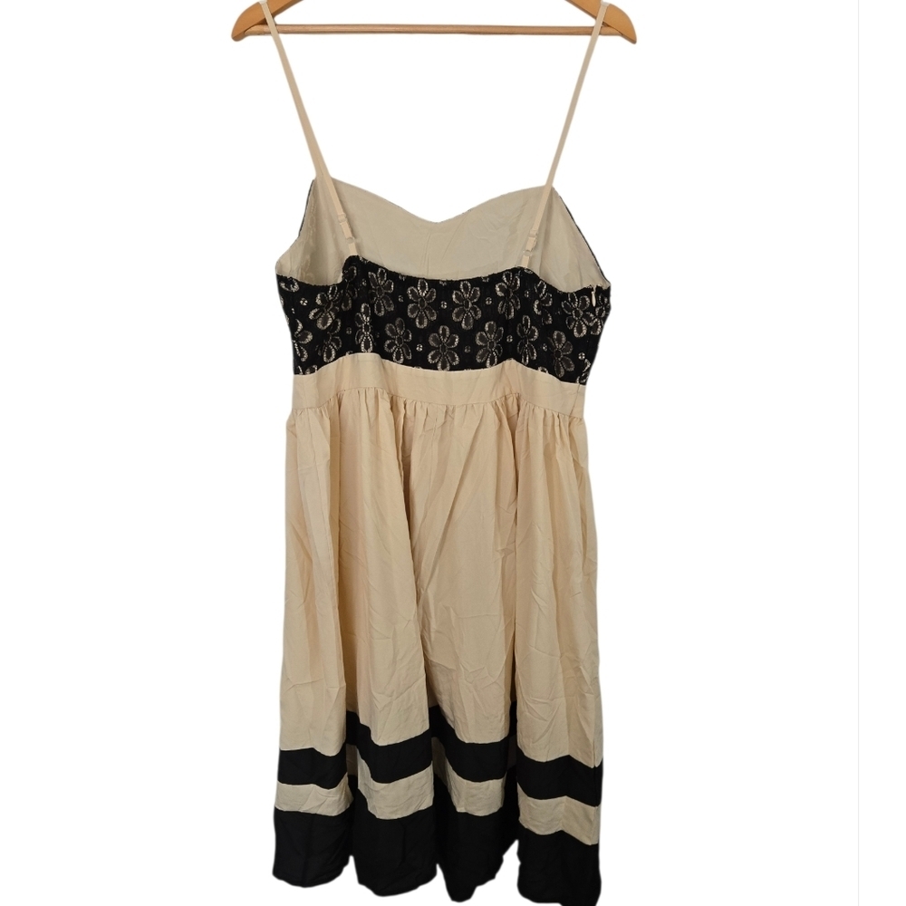 Rosegal Strapless Fit & Flare Dress Size Large Black & Beige Floral Lace - Picture 4 of 8